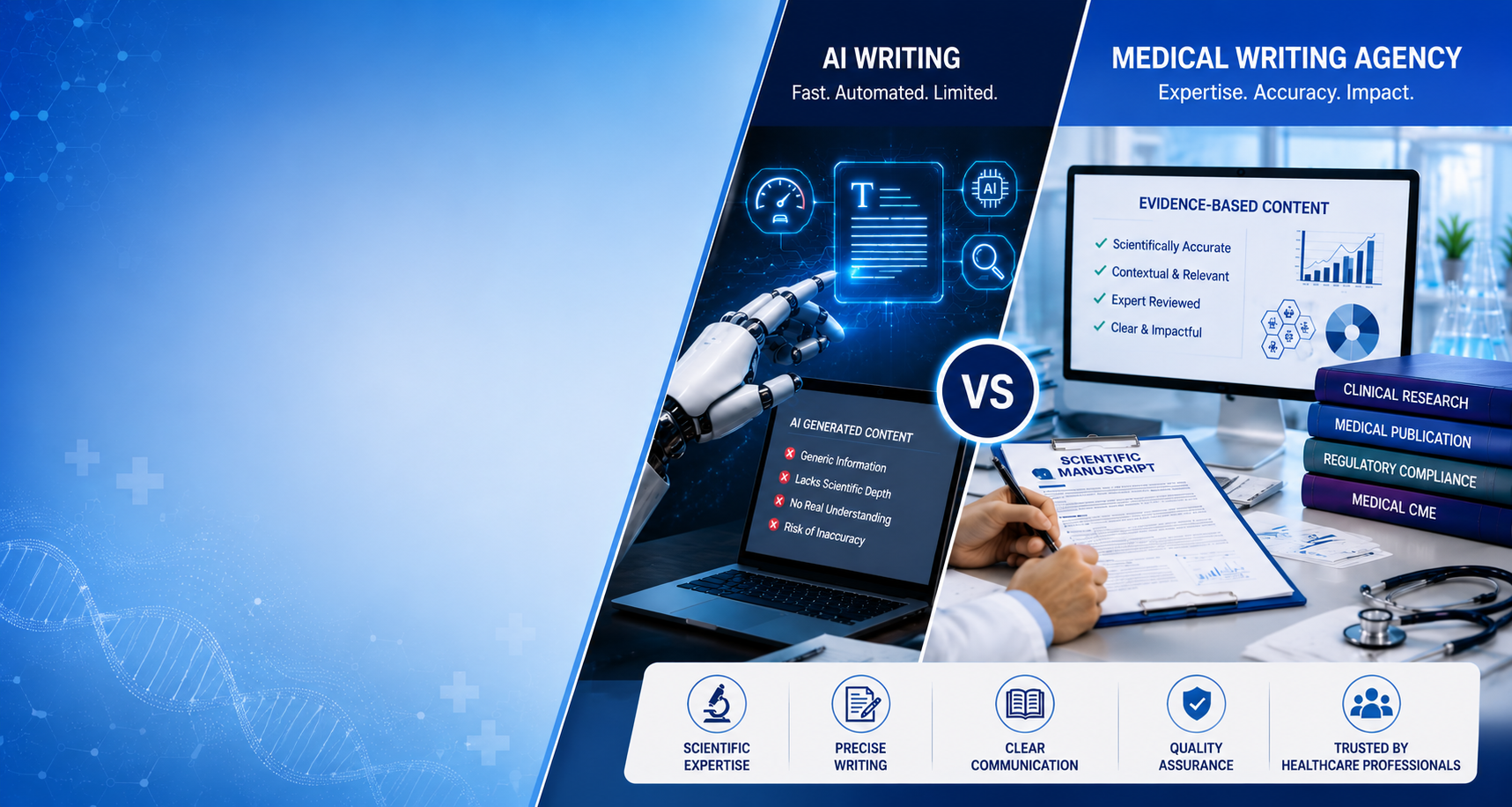 Medical Writing Agency vs AI Writing: Why Human Expertise Still Matters