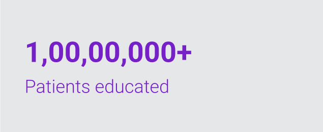 1,00,00,000+ Patients educated